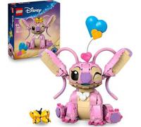 Shein Disney Ángela - Juguete de Construcción de Lilo y Stitch - Figura Articulada de Amiga de Stitch con 3 Globos de Corazón y Mariposa - Regalo para Niñas