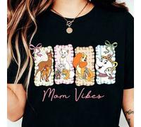 Shein Disney-Disney-Camiseta-Madre-Sensible, Camiseta-Madre-Vintage, Camiseta-Madre-Bambi-Pájaro-Aristóteles-Gato, Camiseta-Madre-Animal-Disney-Lindo, Camis