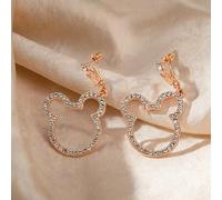 Shein Disney Mickey Mouse Pendientes de Botón Huecos 1Par Oro Rosa Lazo Ligeros Cómodos Para Mujeres Uso Diario Fiesta Casual Regalo