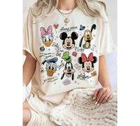 Shein Disney UNIHLO Street Life Men's Casual Loose Mickey Cartoon Print Short Sleeve CamisetaSummer, Camiseta de algodón Disney