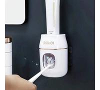 Shein Dispensador automático de pasta de dientes, exprimidor de pasta de dientes montado en la pared sin taladro, soporte para cepillo de dientes, decoració