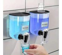 Shein Dispensador de enjuague bucal montado en la pared, dispensador de jabón desinfectante manual, dispensador de champú, gel de ducha y jabón, recipiente