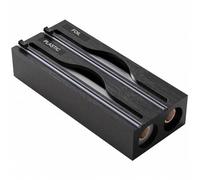 Shein Dispensador de film transparente de bambú con dos rejillas de corte, caja de almacenamiento rectangular para papel de aluminio y plástico, ideal para