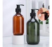 Shein Dispensador de jabón rellenable, 300ML/500ML, botella de bomba de plástico ámbar, sin perfume, sin látex, para champú, loción, gel, cosméticos, recipi