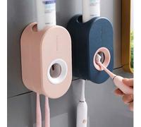 Shein Dispensador y exprimidor automático a prueba de polvo para pasta de dientes - Estante de almacenamiento montado en la pared para el baño, adecuado par