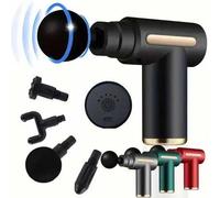 Shein Dispositivo poderoso de relajación muscular - Pistola de masaje recargable para tejido profundo con 4 cabezales de masaje, alivio para todo el Body, h