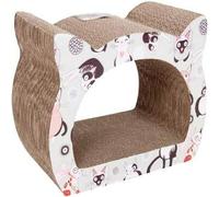 Shein Divertido juguete de cartón para gatos | Rascador con hierba gatera, dos en uno: rasca y juega