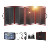 Shein DOKIO panel solar plegable 210W 18V kit monocristalino con cargador solar (pantalla LCD + 2 salidas USB) y cable para batería de coche 12V, AGM, GEL,