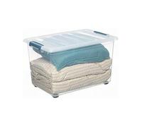 Shein DOMO PACK LIVING CAJA KATLA TRANSPARENTE 57L CON RUEDAS Y ASAS ERGONOMICAS 59X39X36,5CM