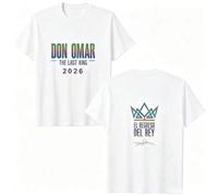 Shein Don Omar The Last King World Tour 2026 Regalos para Fans Camiseta de Algodón Unisex Verano Hombres Mujeres Ropa de Calle Estilo Y2k Ropa Deportiva