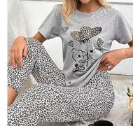 Shein Donde el estilo se encuentra con la comodidad Disfruta de tu tiempo en casa con este suave conjunto de pijama de manga corta.