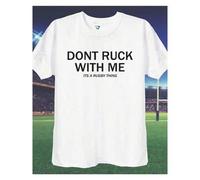 Shein Don't Ruck With Me Rugby, Funny S Uni T-Shirt, England Rugby Union League Sports Fan , White And Black, In All Sizes, 217220g Heavy-Duty Mercerized Co