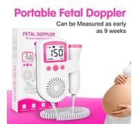 Shein Doppler de ultrasonido para la frecuencia cardíaca fetal para mujeres embarazadas, nuevo diseño portátil con pantalla digital, fácil de usar sin presi