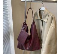 Shein Dos nuevos artículos de otoño e invierno: Bolso de hombro de mujer de gran capacidad con estilo retro y efecto escarcha, bolso tote de estilo retro de