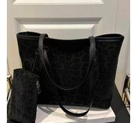 Shein Dos piezas Nuevo Bolso de mano de gran capacidad con estampado de leopardo con asas duales, ideal para ir al trabajo o al campus. Este espacioso pero