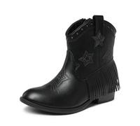 Shein DREAM PAIRS Botas para niñas y niños, botas vaqueras de moda, botas occidentales, botas de otoño de moda, zapatos medianos para niños, cálidos con for