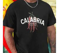 Shein DTF camiseta para hombre CALABRIA Peperoncino estilo Southern Italy algodón transpirable moda casual juvenil nueva colección oferta especial