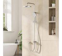 Shein Ducha de lluvia sin grifería Cromo, sistema de ducha con rociador de ducha conjunto de ducha columna de ducha de acero inoxidable conjunto de ducha fi