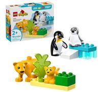 Shein DUPLO Town Familias de Animales Salvajes Pingüinos y Leones Juego de Construcción - Juguete Educativo y de Aprendizaje Preescolar de Animales para Niñ