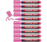 Shein edding 300 marcador permanente - negro,azul,celeste,rojo,rosa,verde,violeta para elegir - caja 10 rotuladores- punta redonda 1,5-3 mm - resistente al