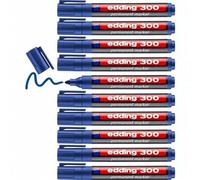 Shein edding 300 marcador permanente - negro,azul,celeste,rojo,rosa,verde,violeta para elegir - caja 10 rotuladores- punta redonda 1,5-3 mm - resistente al