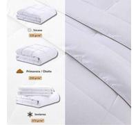 Shein Edredón Nórdico - Dúo de 4 Estaciones, 125 + 250 g, Fibra Suave y Respirable - Relleno para Todo el Año, Fácil de Lavar, Hipoalergénico, con Botones P