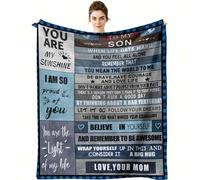 Shein Eine Decke mit Briefumschlag, Flanelldecke, Wurfdecke für meinen Sohn von Mama, warme gemütliche weiche Decke für Couch, Bett, Sofa, Büro, Camping