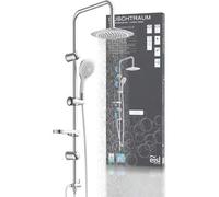 Shein EISL DXLD60087CS Conjunto de ducha sin grifo, conjunto 2 en 1, ducha mural grande y teleducha, rociador sin grifo, kit de instalación completo, cromo/