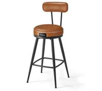 Shein EKHO Colección - Juego de 2 Taburetes de Bar, Sillas Giratorias de Barra con Respaldo, con Costuras, Moderno Siglo Medio, Altura 65 cm, Barra Cocina,