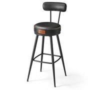 Shein EKHO Colección - Juego de 2 Taburetes de Bar, Sillas Giratorias de Barra con Respaldo, con Costuras, Moderno Siglo Medio, Altura 76 cm, Barra Cocina,