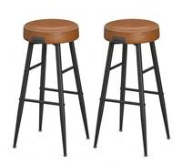 Shein EKHO Colección - Juego de 2 Taburetes de Bar, Taburetes de Cocina, Taburetes de Desayuno, con Costuras, 76,2 cm de Alto, Silla Comedor, Fácil Montaje,