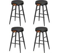 Shein EKHO Colección - Juego de 4 Taburetes de Bar, Taburete Cocina, Taburete Desayuno, Cuero Sintético con Costuras, Moderno Siglo Medio, 63 cm Alto, Silla