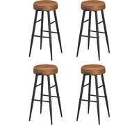Shein EKHO Colección - Juego de 4 Taburetes de Bar, Taburete Cocina, Taburete Desayuno, Cuero Sintético con Costuras, Moderno Siglo Medio, 76,2 cm Alto, Sil