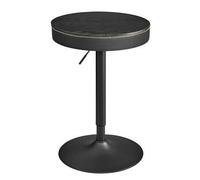 Shein EKHO Colección - Mesa de Bar Regulable en Altura, Mesita con Almacenaje, Piel Sintética con Costuras, Moderno de Siglo Medio, Cocina Barra Casera, Sal