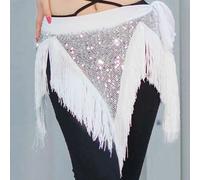 Shein Elegante bufanda para la cintura y las caderas con lentejuelas y flecos para la danza del vientre, para mujeres, accesorios de danza oriental y prácti