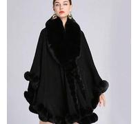 Shein Elegante capa chal tejido tipo poncho para dama en 1 pieza, confeccionado en imitación de cashmere en varios colores con cuello, a prueba de viento y