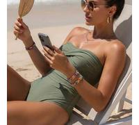 Shein Elegante traje de baño de una pieza de unicolor y espalda descubierta, sexy y adecuado para vacaciones y playa, verano