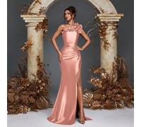 Shein Elegante vestido de fiesta de noche largo con un solo hombro y cintura alta para mujeres, vestido formal para banquete, baile de graduación, invitada