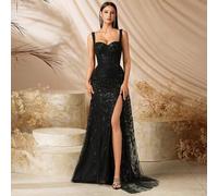 Shein Elegante vestido largo de fiesta para fiesta de graduación, cumpleaños, cita, fiesta de regreso a casa, boda, cena formal, festival familiar con encaj