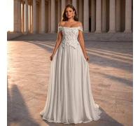 Shein Elegante y minimalista, con hombros descubiertos, satén crema, corsé con ballenas, diseño de modelado corporal, flores 3D, diseño plisado, patchwork,