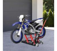 Shein Elevador hidráulico para motocicletas de alta resistencia, 1500 lb, 30,71 x 13,78 x 33,27 pulgadas, altura ajustable de 4,53 a 14,37 pulgadas con pasa