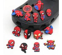 Shein Encantos de zapato de superhéroe de dibujos animados DIY, accesorios de jardinería adecuados para zuecos calados, decoración de sandalias, alfileres,