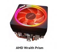 Shein Enfriador Prism Wraith 93mm de altura RGB con 4 tubos de cobre, adecuado para CPUs de la serie AMD RYZEN con TDP inferior a 105W, en color negro