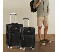 Shein Equipaje Blanda Juego Resistente de Viaje 3pcs, Juego Maleta Tela de Mano 18+20in Color Puro, Cabina Trolley Expandible Gran Capacidad, Conjunto Malet