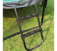 Shein Escalera de Cama Elástica Antideslizante, 90 cm de Altura, con Marco de Metal y Escalones Anchos, Negro