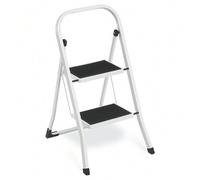 Shein Escalera de Tijera, Escalera con 2 Peldaños, Peldaño Plegable, Bloqueo de Seguridad, Fácil de Guardar, Carga hasta 150 kg, Blanco