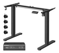 Shein Escritorio Eléctrico Regulable en Altura, Soporte de Escritorio, sin Tablero, con 2 Ganchos, Función de Memoria de 3 Alturas, Acero, Negro Tinta