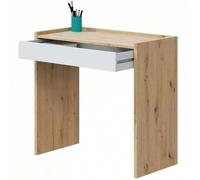 Shein Escritorio, Mesa de Estudio, Juvenil Noa Dormitorio Infantil Roble Nodi y Blanco Artik con Cajón 77x82x40 cm De 2 a 3 días de envio