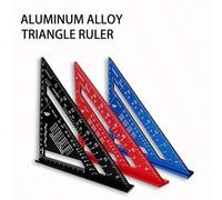 Shein Escuadra de aleación de aluminio de 7 pulgadas - Regla triangular de precisión para mejoras del hogar y diseño, herramienta de medición métrica con ma