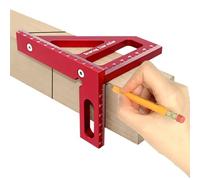 Shein Escuadra de carpintería de aleación de aluminio, regla triangular de alta precisión para medir y trazar para ingenieros y carpinteros